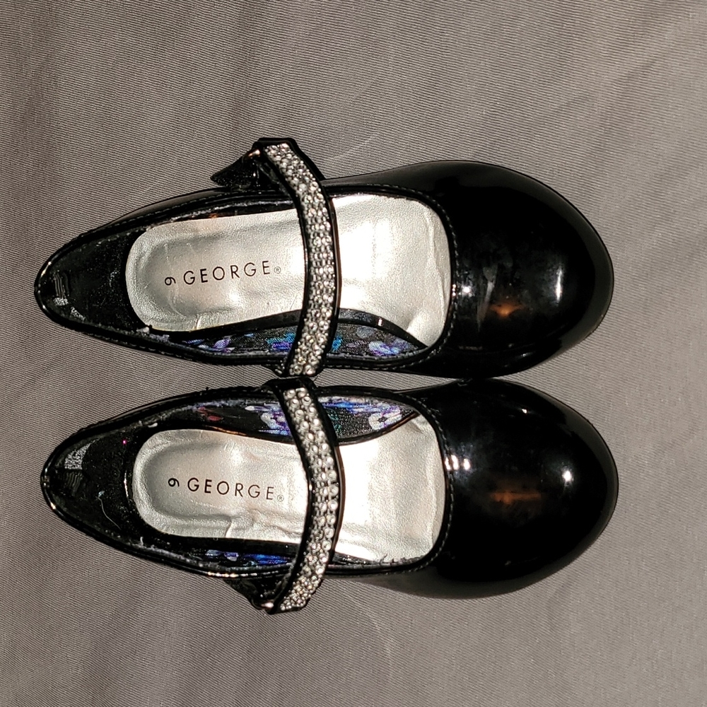 George Black Dress Shoes With Rhinestone Strap